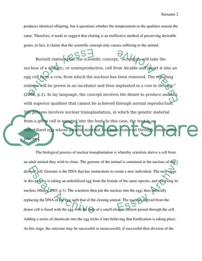 Biological Cloning and Nuclear Transplantation