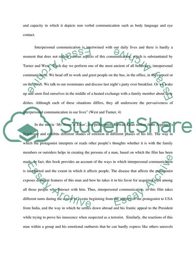 Impersonal Communication: My Name Is Khan