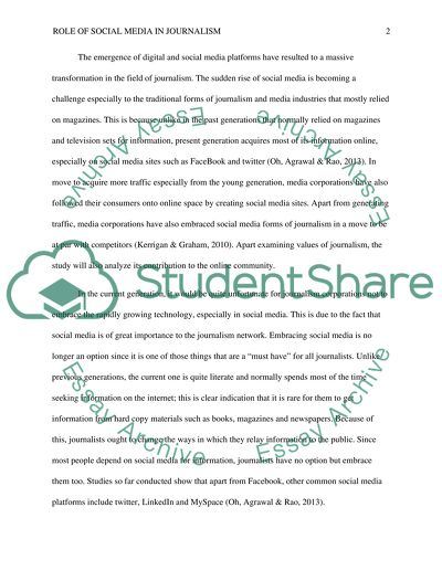 The Role of Social Media in Journalism