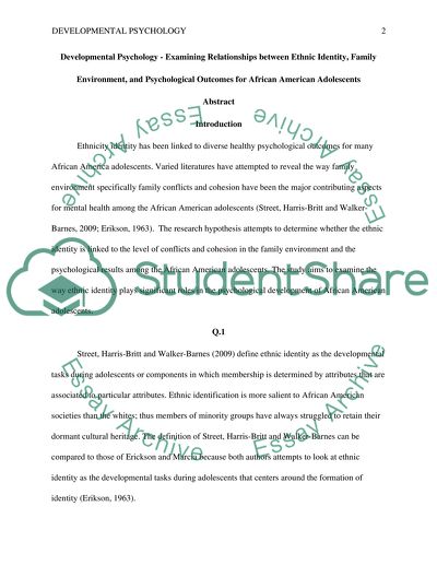 Ethnic Identity, Family Environment, and Psychological Outcomes