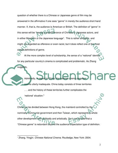 Is Genre a useful category for the understanding of films made in China and Japan