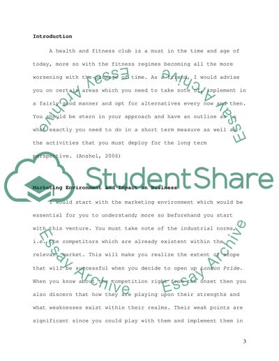 A Health and Fitness Club in London