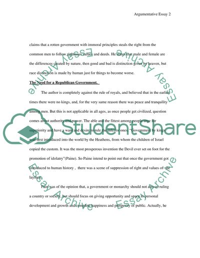 The book Common Sense by Thomas Paine