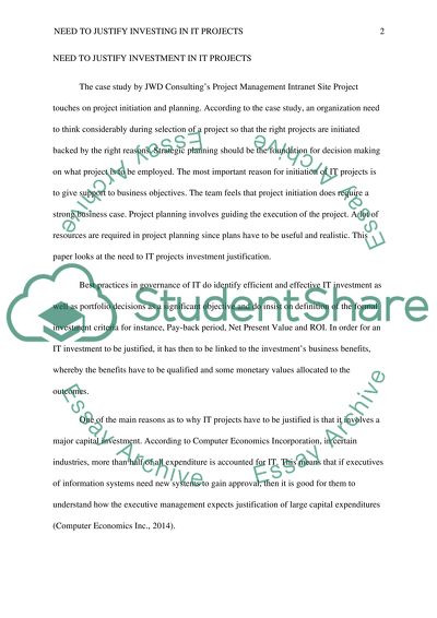 Need to justify investing in IT projects