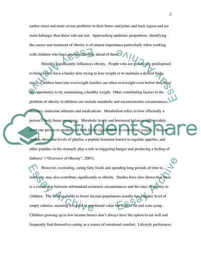 Causes and Effects of Childhood Obesity