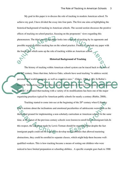 The Role of Tracking in American Schools