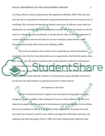 Social Movements and the Development Process