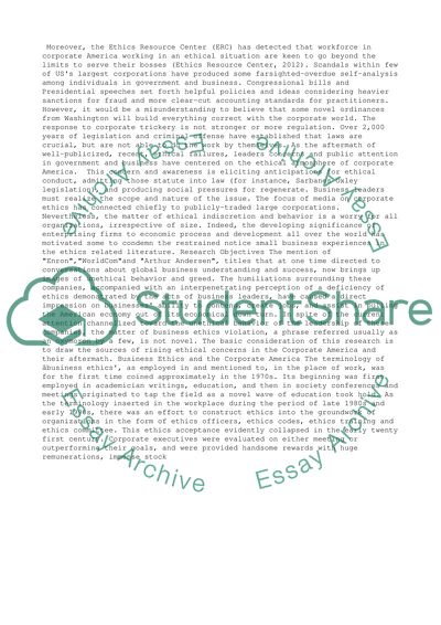 Ethics in Corporate America