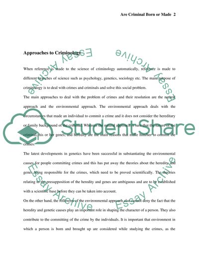 Are Criminals Born or Made