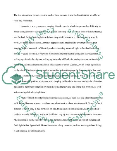 Sleep Theories - Insomnia