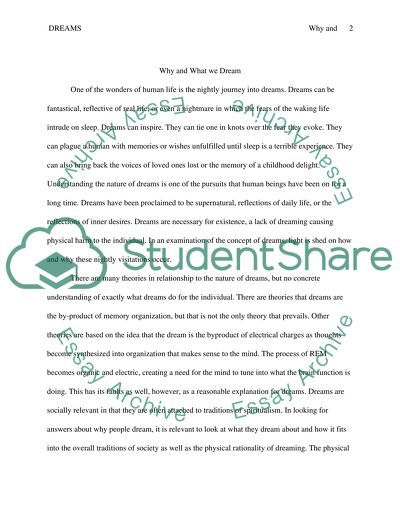 Why And What We Dream