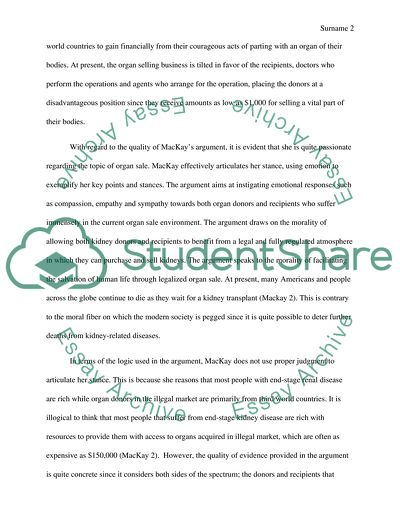 Analysis of Organs for Sale