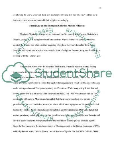 Islamic Sharia Law in Present Day Nigeria