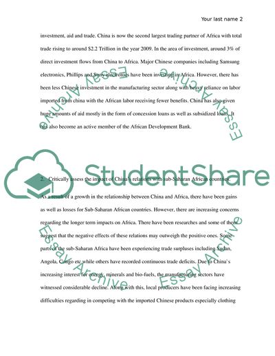 China and Economic and Political Development in Sub-Saharan Africa