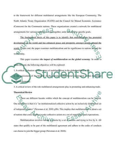 The Impact of Multilateralism on the Global Economy