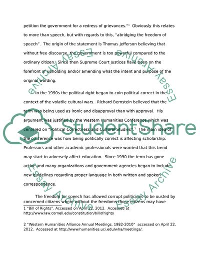 Politically Correct: Correct or Unconstitutional