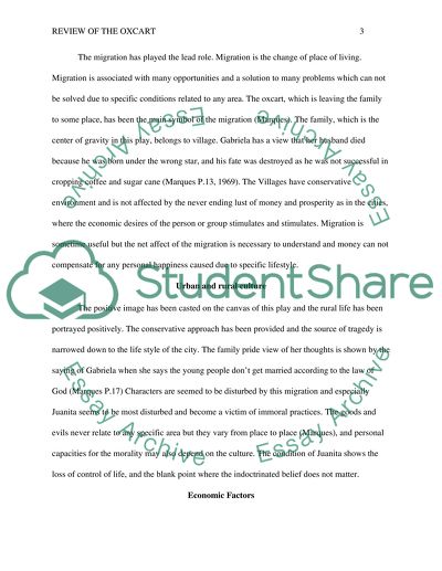 Analysis of the Play the Oxcart