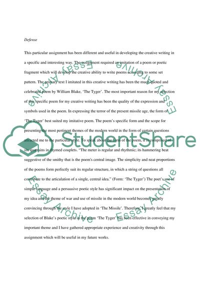 Imitation of William Blakes The Tyger