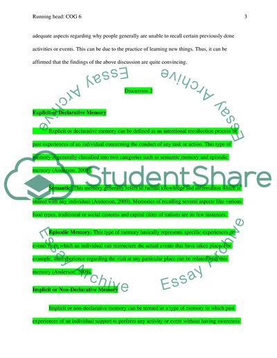 Decay Theory, Interference Theory and Declarative Memory