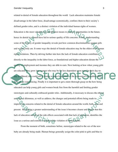 Gender Inequality: The Human Rights Violation of Denying Education to Women