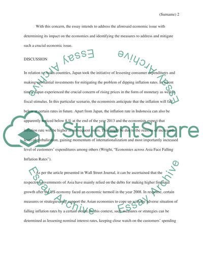 Falling Inflation Rates in Asian Economies
