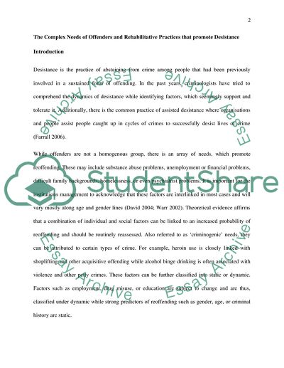 The Common Practice of Assisted Desistance