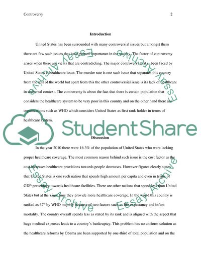 Healthcare System Controversy in the US