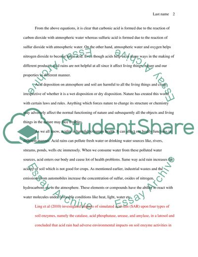 A harmful impact of acid rain