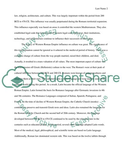 Influence of the Western Roman Empire