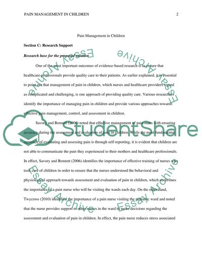 Pain Management in Children