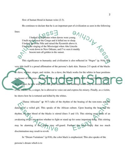 Synthesis paper for langston hughes picture
