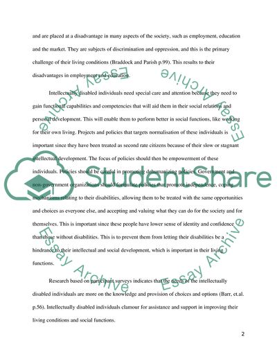 Intellectual Disability of Individuals