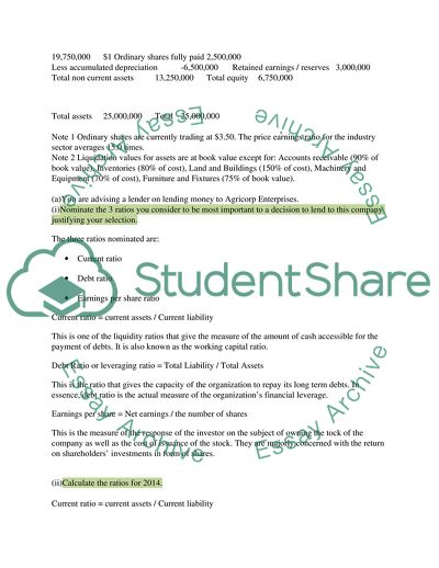 Financial Managment - Income Statement for Agri Enterprises