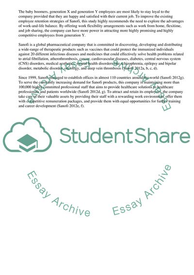 An Exploratory Study of Sanofis Strategy on Employee Retention