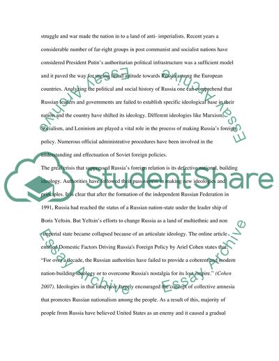 Role of Ideology in the Formation of Soviet Foreign Policy