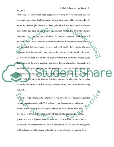 Global Culture on Fast Track