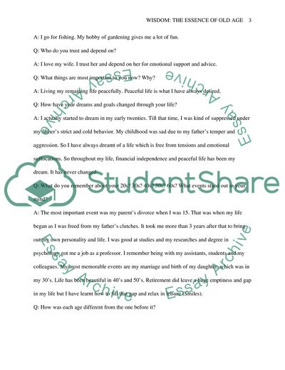 The Essence of Old Age