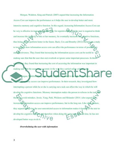 Computer User Interface and User Productivity