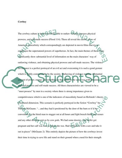 Cowboy by Thomas McGuane: how do American Perceptions of Ideal Hero Relate to Ideas of Masculinity