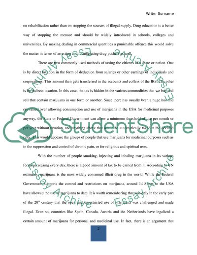 Creating a Government Tax on Marijuana