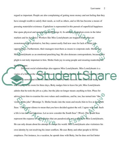 The Psychology Victimization of Miss Lonelyhearts