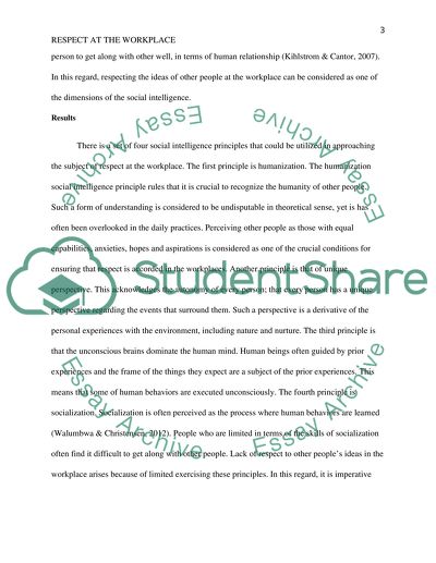 Positive Effects for Expressing Respects for Others Ideas at Workplace