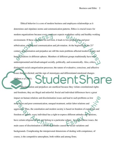 Ethical Behavior in Business