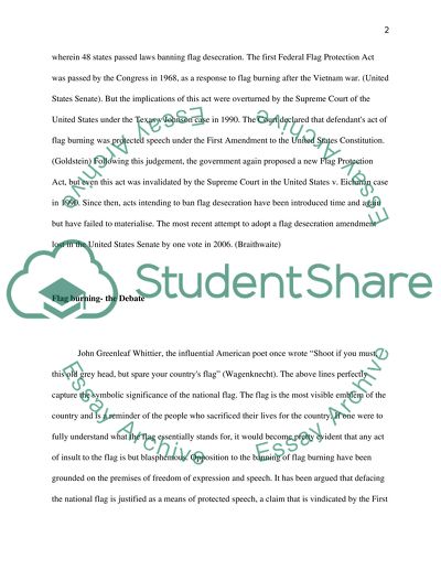 Thesis statement on flag burning image