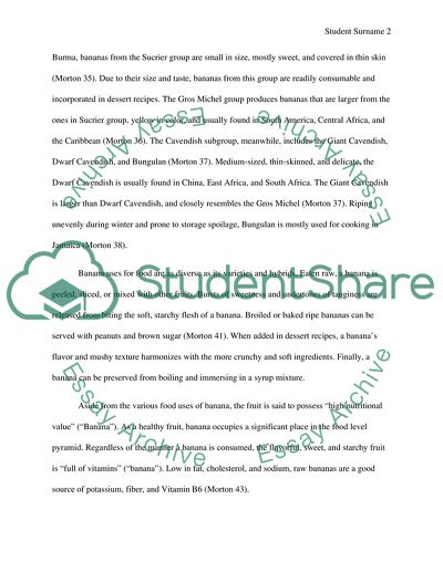 Taxonomy, Characteristics, Varieties, and Food Uses of Banana