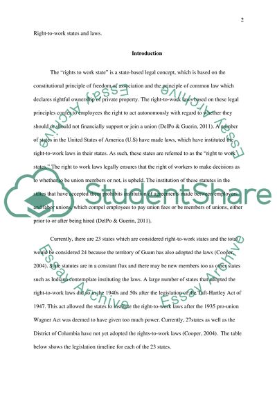 Right-to-Work States and Laws