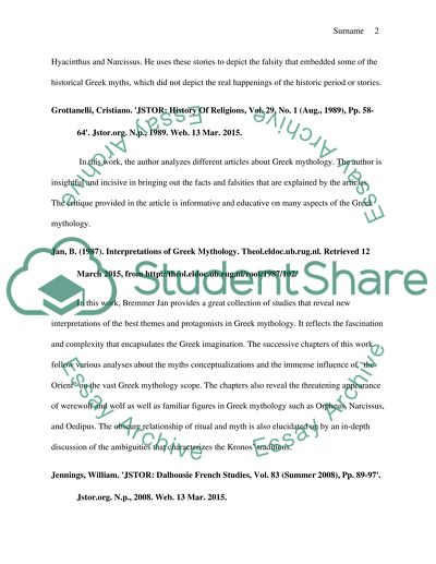 Analysis of Greek Mythology