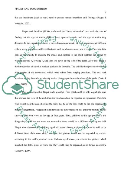 Piaget and Egocentrism