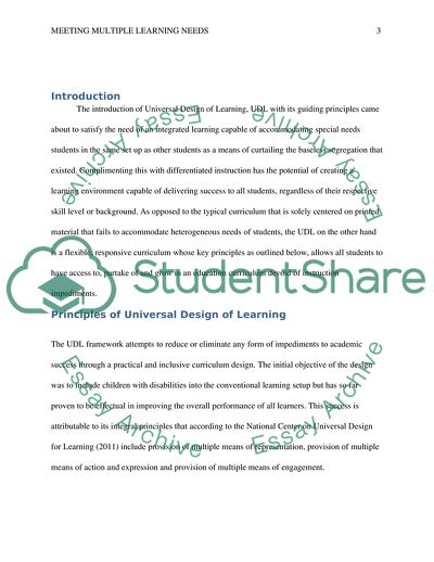 Meeting Multiple Learning Needs through UDL and Differentiation