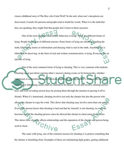 Cheating as a Common Undesirable Behavior